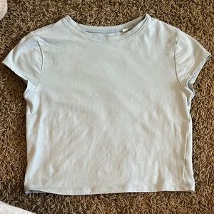 Light baby blue cropped tee